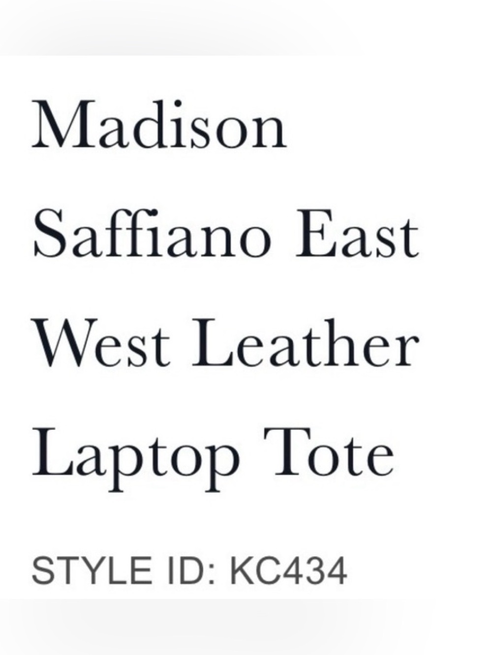 kate spade ♠️ Madison East West Black Leather Double-Handle Laptop Tote - Picture 7 of 8